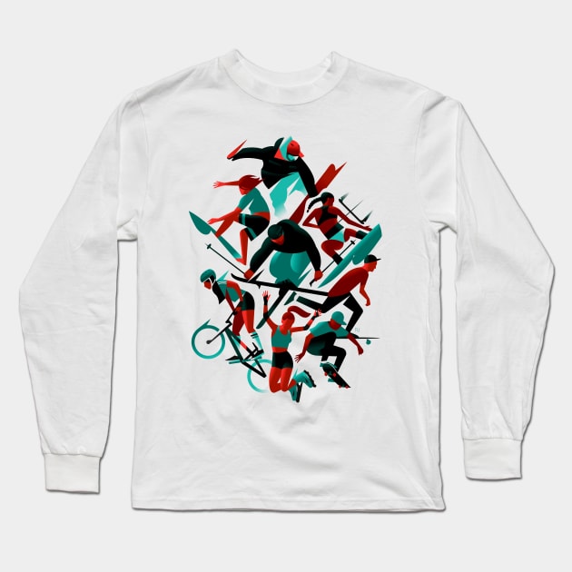 Xsports Long Sleeve T-Shirt by Ricard Jorge illustration